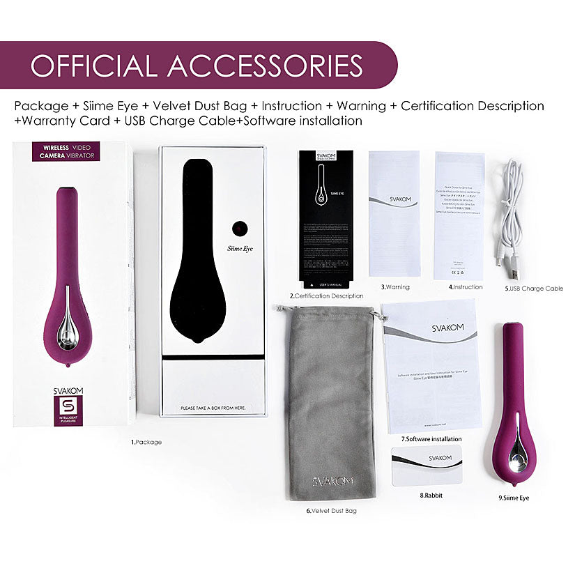 Siime Eye Wireless Video Camera Vibrator Violet - Godfather Adult Sex and Pleasure Toys