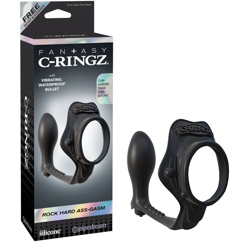 Fantasy C-Ringz Rock Hard Ass-Gasm Black - Godfather Adult Sex and Pleasure Toys
