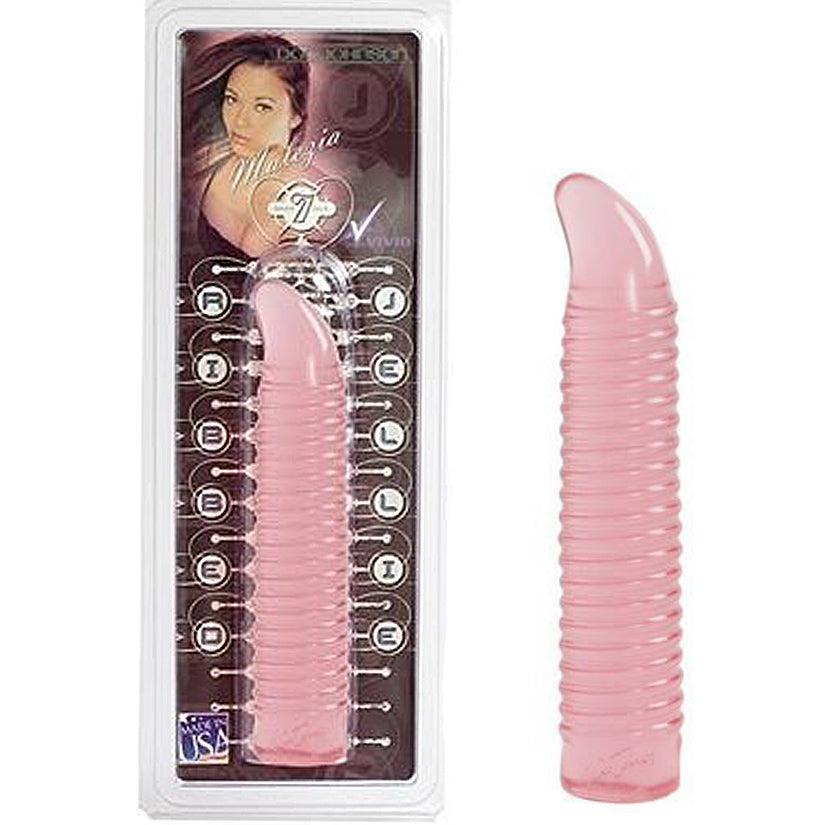 Vivid Ribbed Jelly G-Spot Dong Malezia - Pink