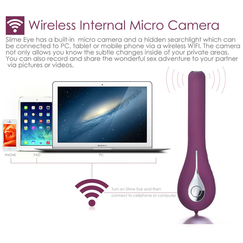 Siime Eye Wireless Video Camera Vibrator Violet - Godfather Adult Sex and Pleasure Toys