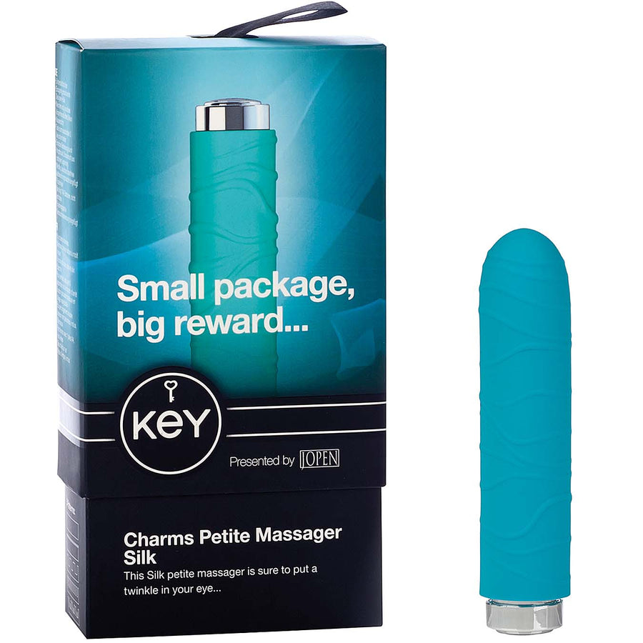 Key by Jopen Charms Petite Massager-Silk Blue 3.5" - Godfather Adult Sex and Pleasure Toys
