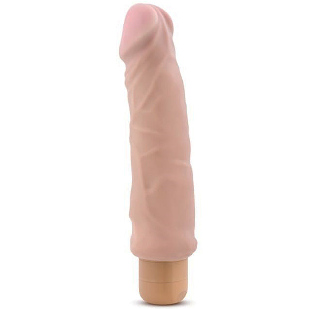 X5 Plus Hard On Vibrating Dildo - 9" Beige