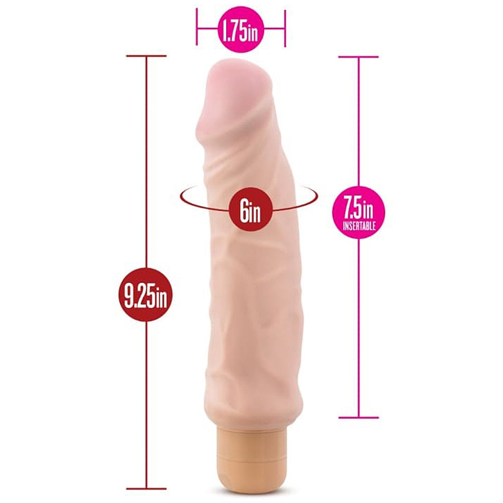 X5 Plus Hard On Vibrating Dildo - 9" Beige