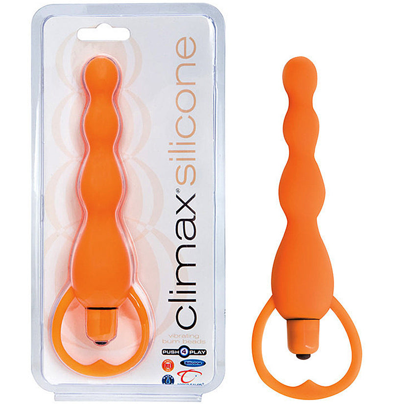 Climax Silicone Vibrating Bum Beads - Orange
