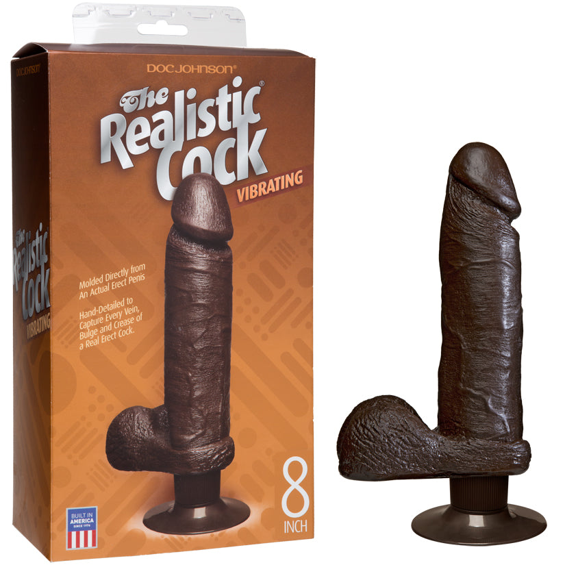The Realistic Cock Vibrating 8” - Black
