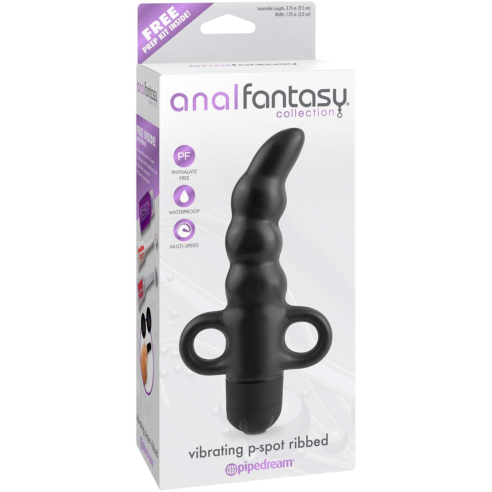 Anal Fantasy Collection Vibrating P-Spot Ribbed - Godfather Adult Sex and Pleasure Toys