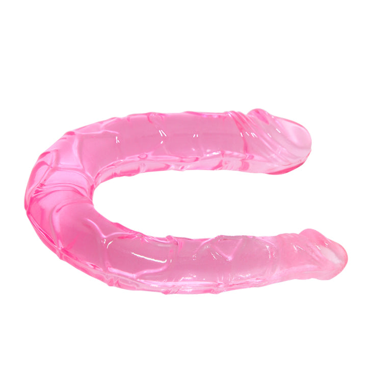 Pink Jelly Double Dong 12" - Godfather Adult Sex and Pleasure Toys