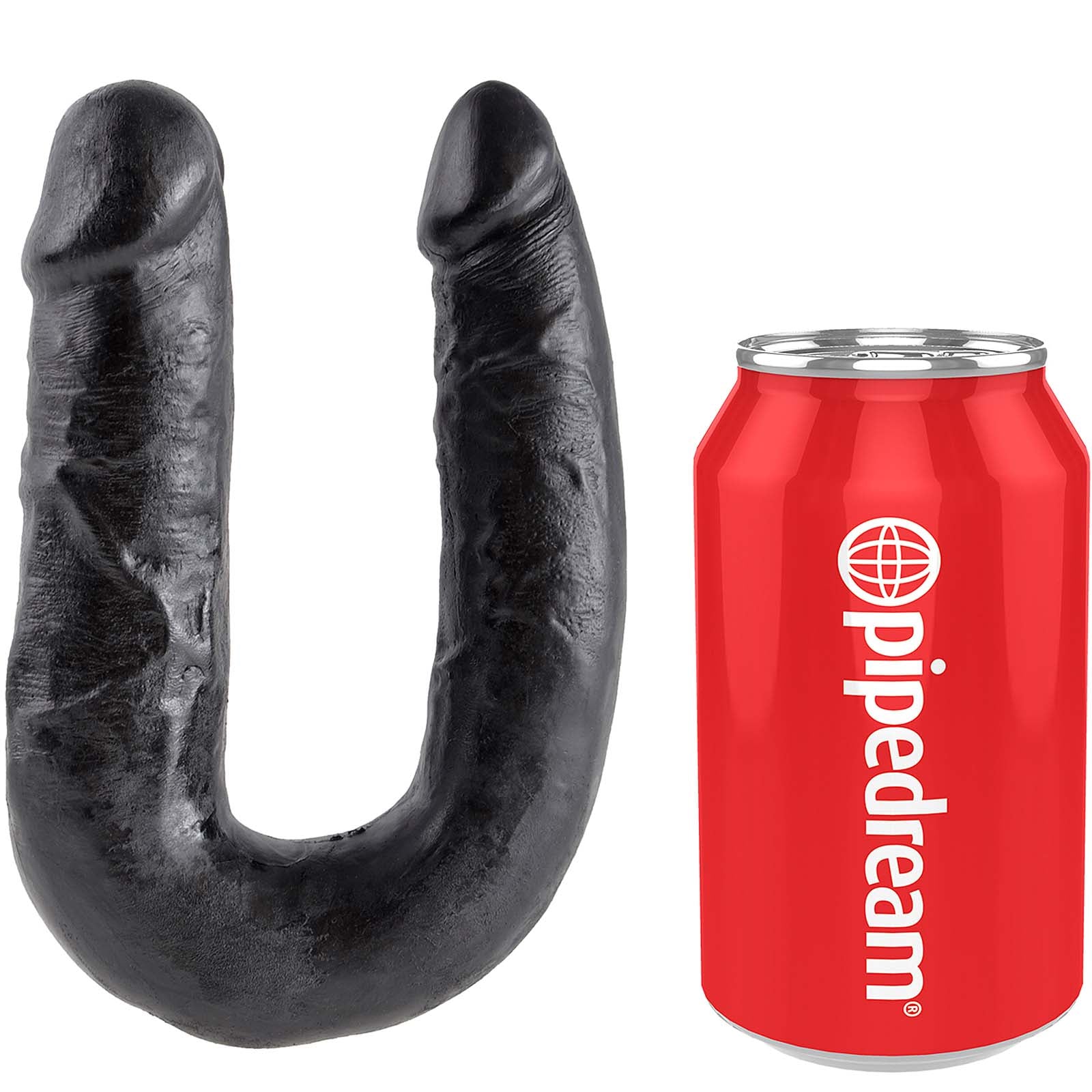 King Cock U-Shaped Medium Double Trouble - Black - Godfather Adult Sex and Pleasure Toys