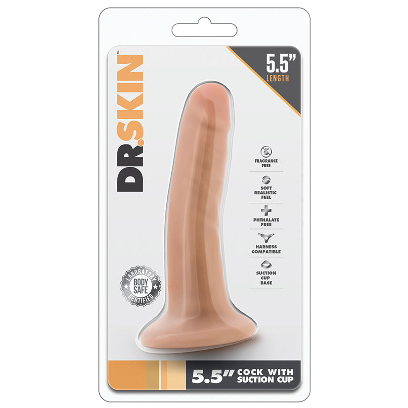 Dr. Skin Cock With Suction Cup-Vanilla 5.5" - Godfather Adult Sex and Pleasure Toys