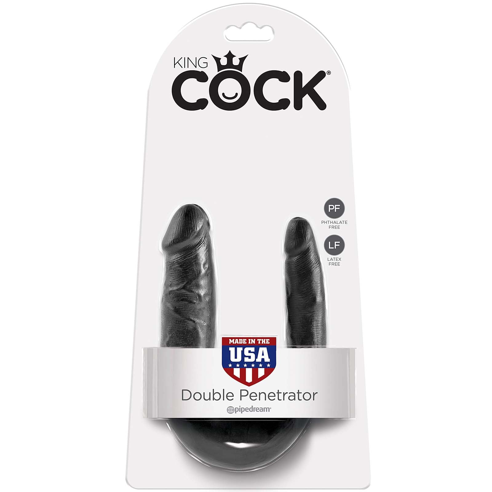 King Cock U-Shaped Small Double Trouble - Black - Godfather Adult Sex and Pleasure Toys