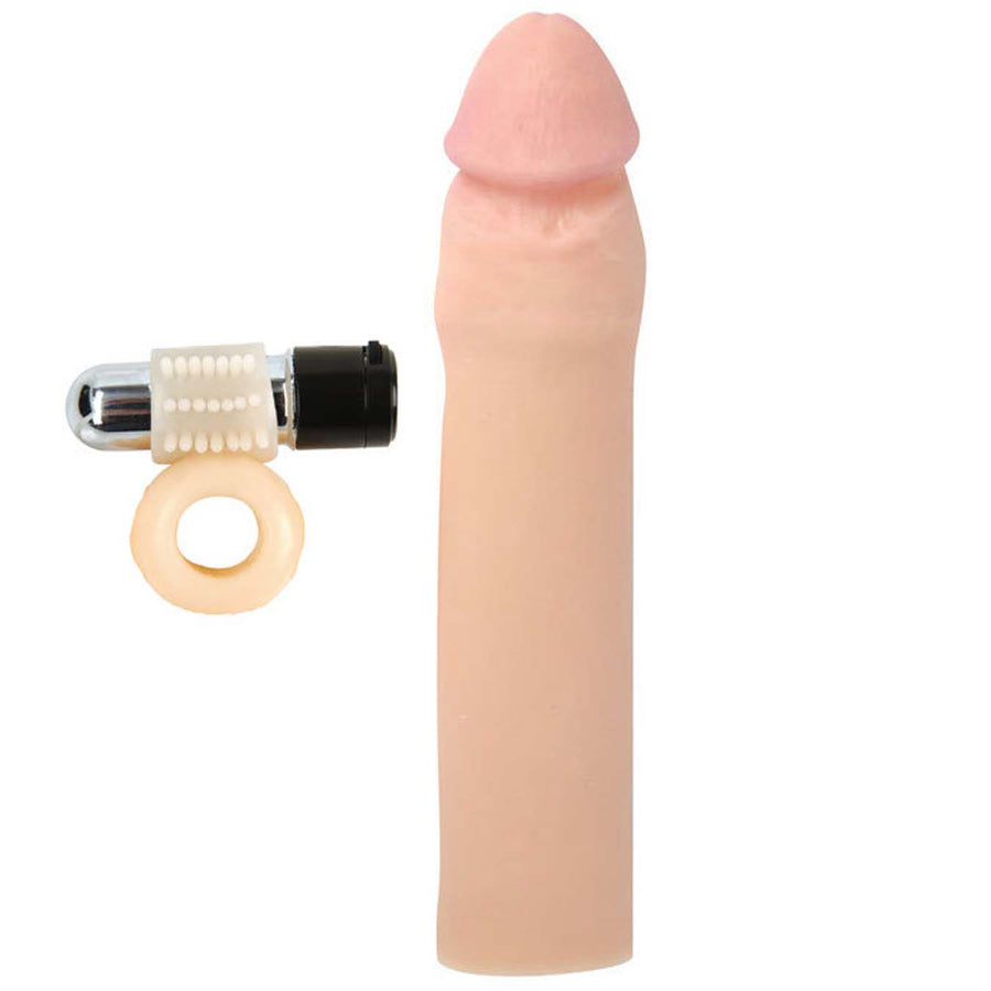 CyberSkin 3-in-1 Vibrating X-tra Cock - Godfather Adult Sex and Pleasure Toys