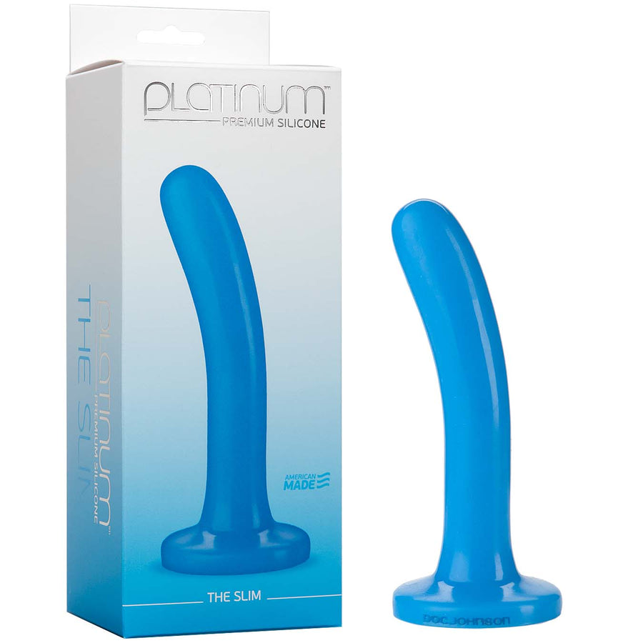 Platinum Premium Silicone - The Slim - Blue - Godfather Adult Sex and Pleasure Toys