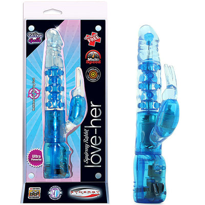 Squirmy Rabbit Love Her-Blue - Godfather Adult Sex and Pleasure Toys