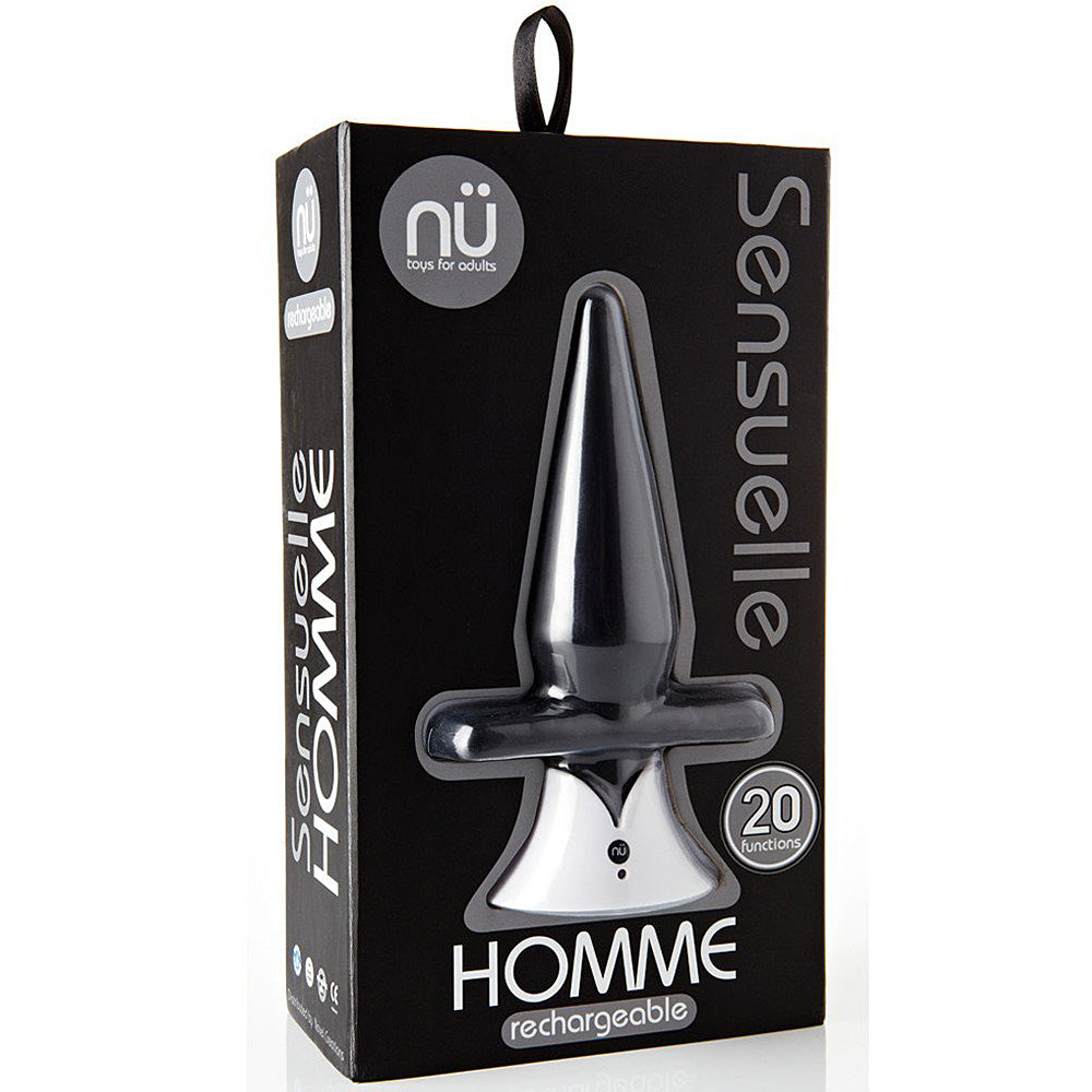 Sensuelle Homme Rechargeable Plug-Black - Godfather Adult Sex and Pleasure Toys