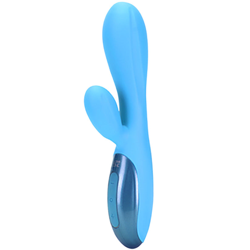 UltraZone Excite 6X Rabbit Style Silicone Vibe - Blue - Godfather Adult Sex and Pleasure Toys