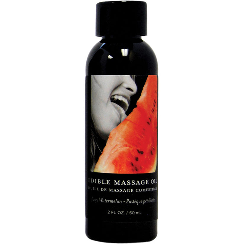 Earthly Body Edible Massage Oil - Watermelon 2oz - Godfather Adult Sex and Pleasure Toys