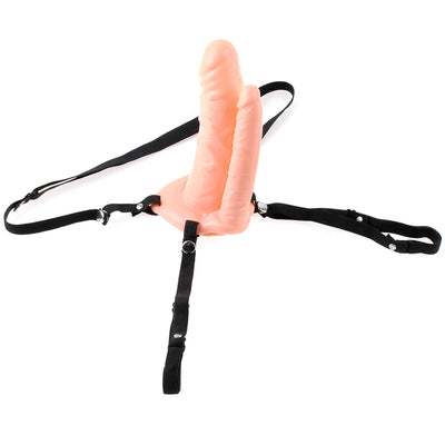Fetish Fantasy Series 6" Double Penetrator Hollow Strap-On - Godfather Adult Sex and Pleasure Toys