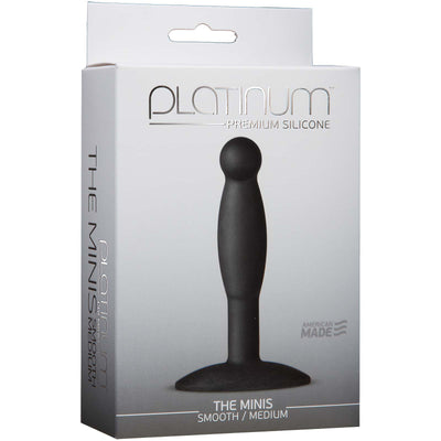 Platinum Premium Silicone - The Mini's - Smooth Medium - Black - Godfather Adult Sex and Pleasure Toys