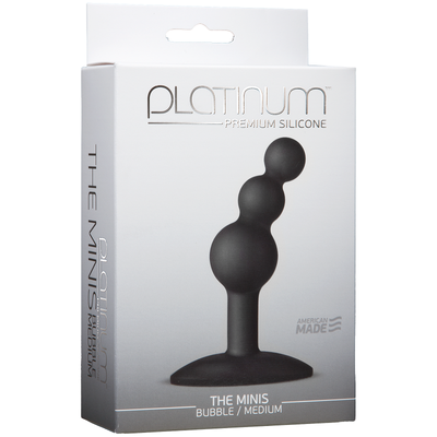 Platinum Premium Silicone - The Mini's Bubble Medium - Black - Godfather Adult Sex and Pleasure Toys