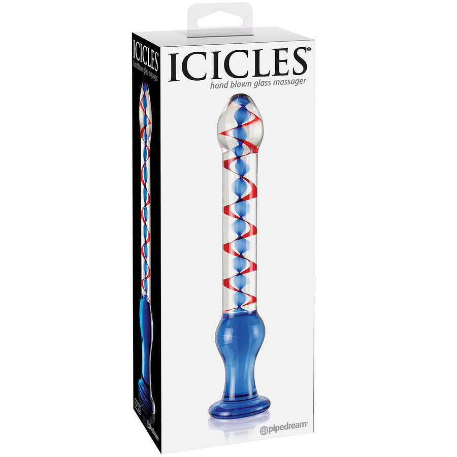 Icicles No.22 - Red & Blue Swirl 8.75" - Godfather Adult Sex and Pleasure Toys