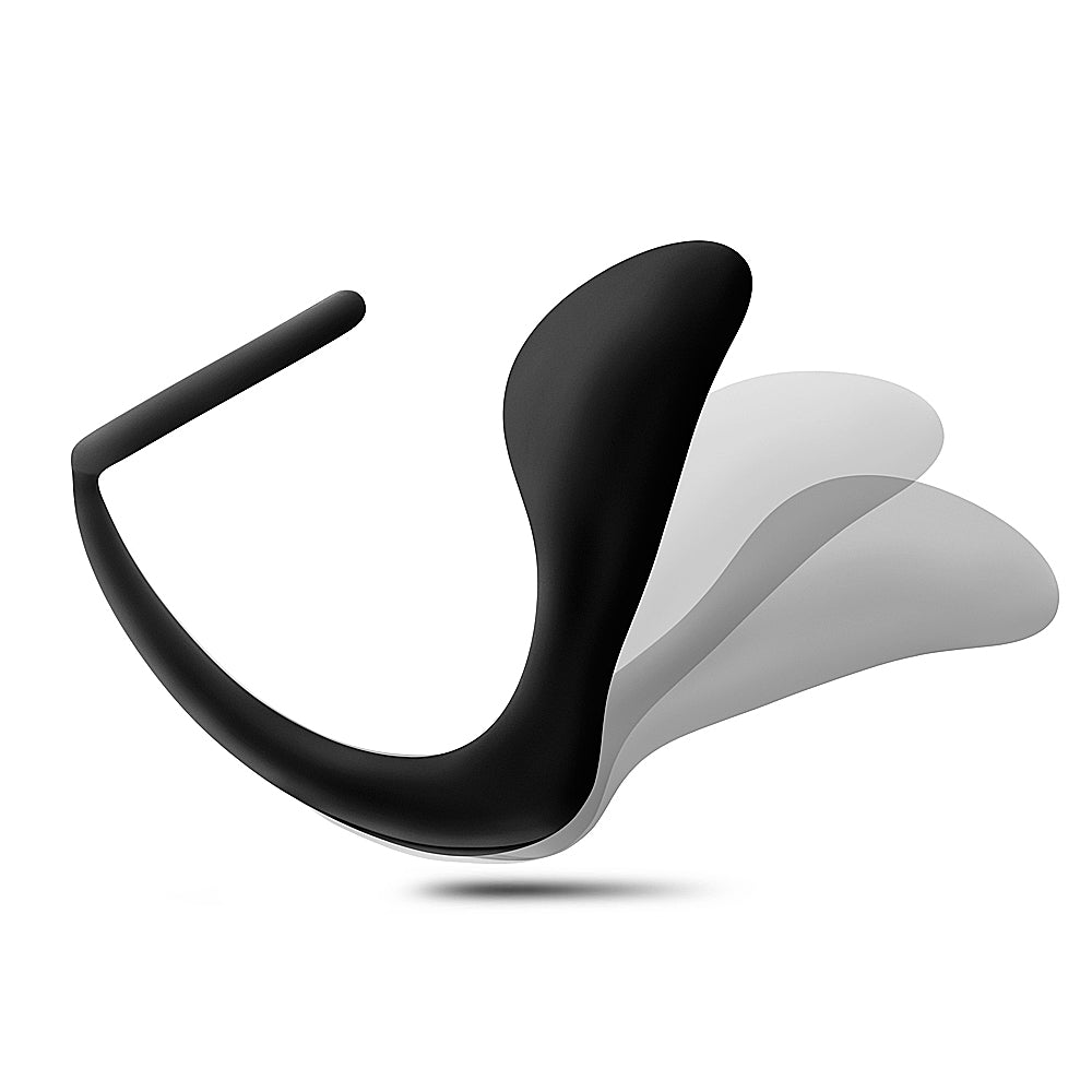 Anal Adventures Platinum Cock Ring Plug - Black