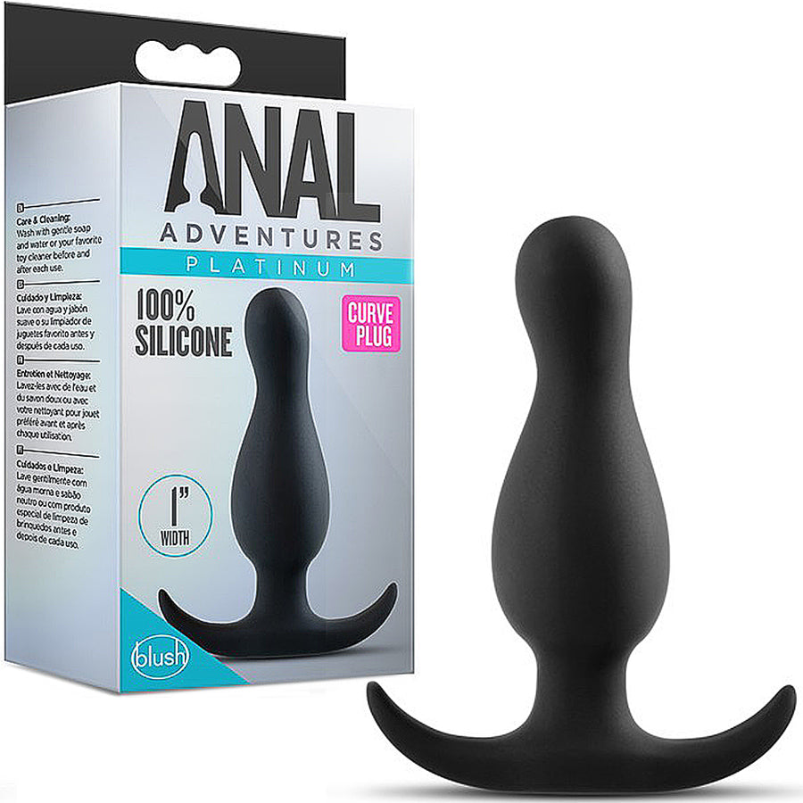 Anal Adventures Platinum Curve Plug - Black