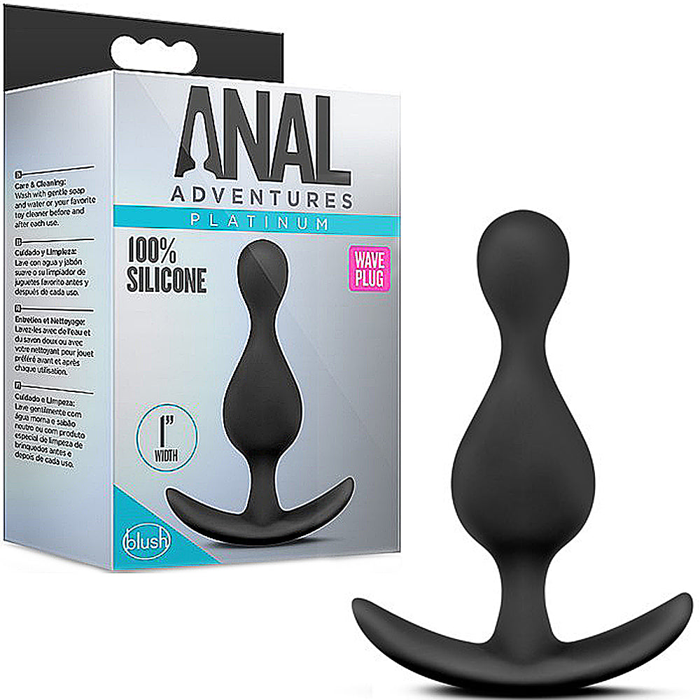 Anal Adventures Platinum Wave Plug - Black