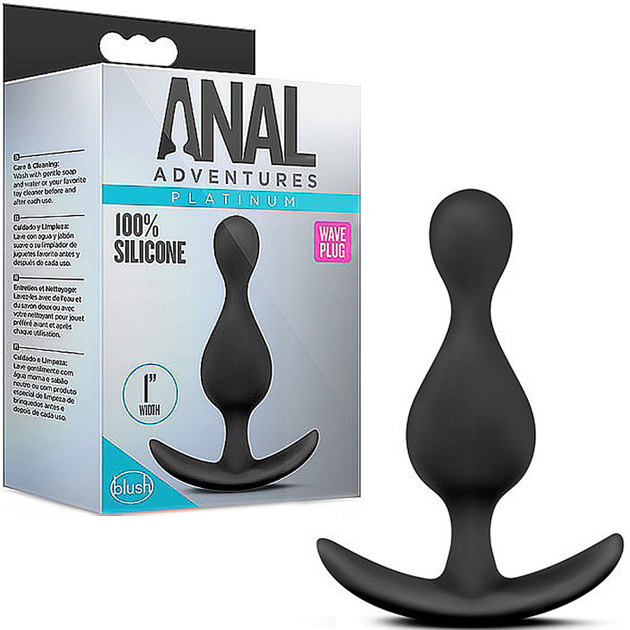 Anal Adventures Platinum Wave Plug - Black