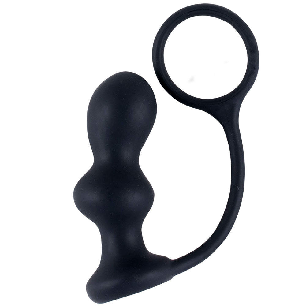 Dual Ass 4" Silicone Butt Plug-Black
