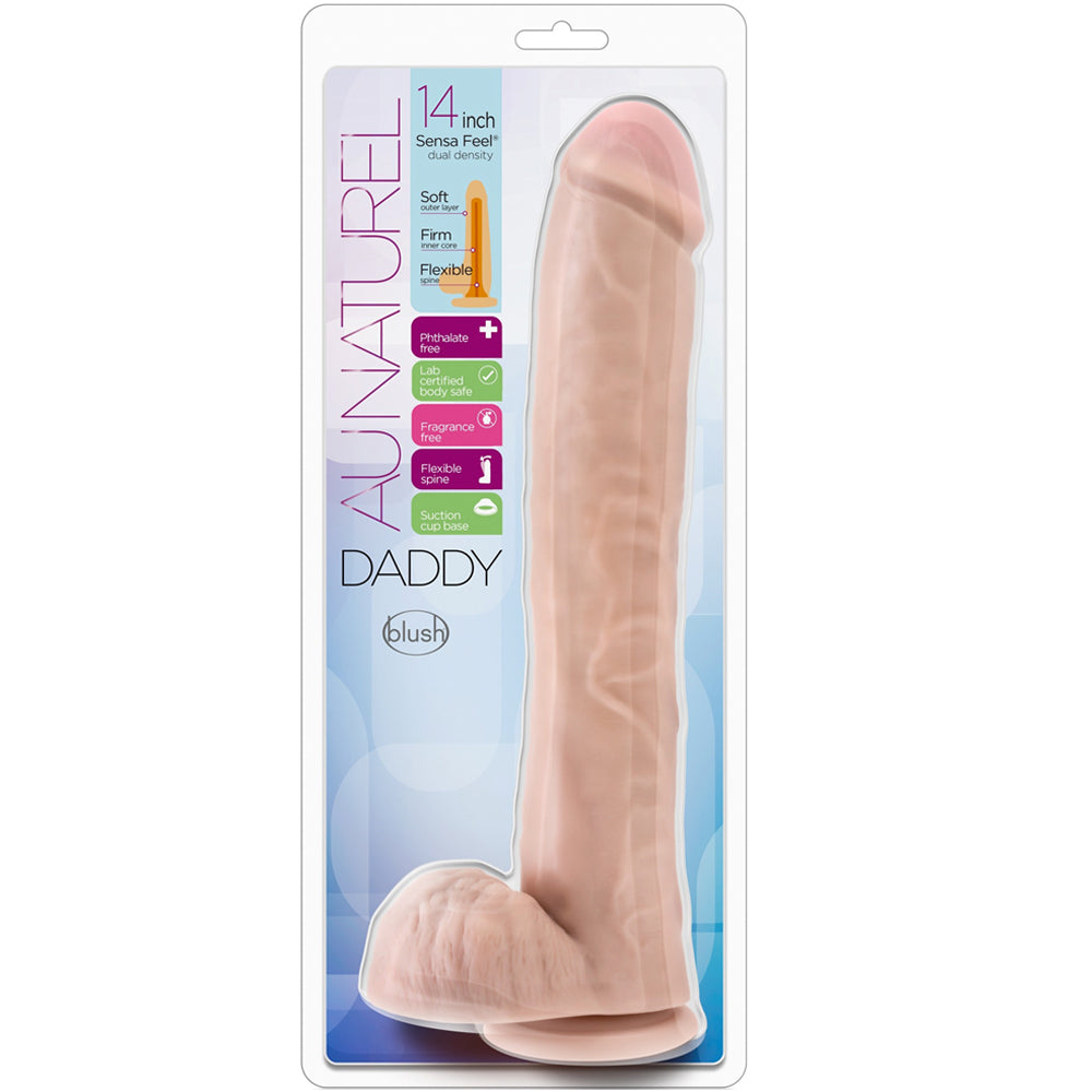 Au Naturel Daddy Sensa Feel Dual Density Dildo - 14" Vanilla
