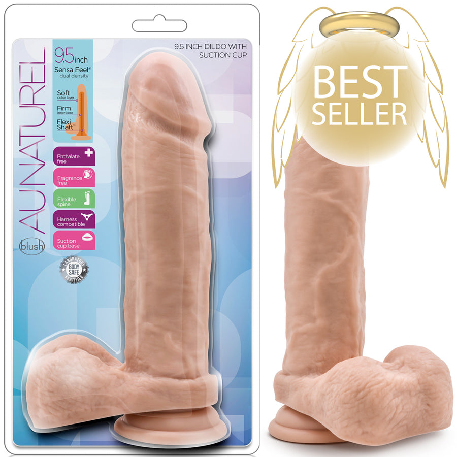 Au Naturel Dildo with Suction Cup - 9.5" Vanilla