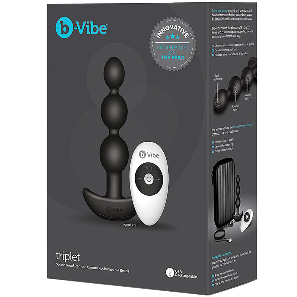 B-Vibe Triplet Anal Beads-Black