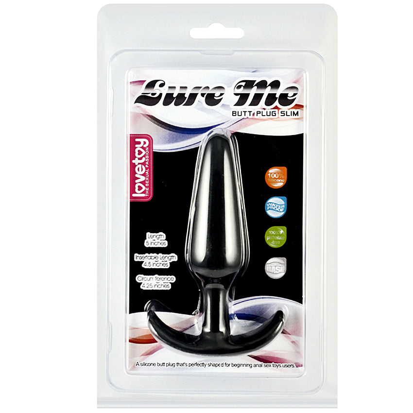 Lure Me Classic Silicone Butt Plug Small-Black - Godfather Adult Sex and Pleasure Toys