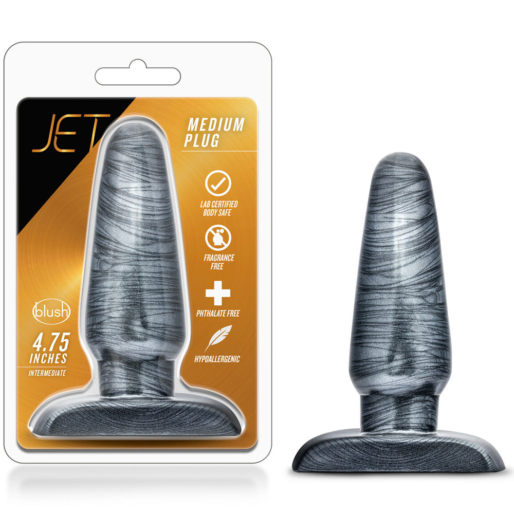 Jet Butt Plug - 4.75" Carbon Metallic Black