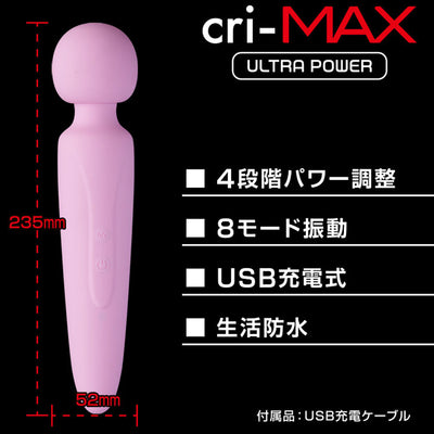 Cri-Max Super Strong Wand Massager - Pink