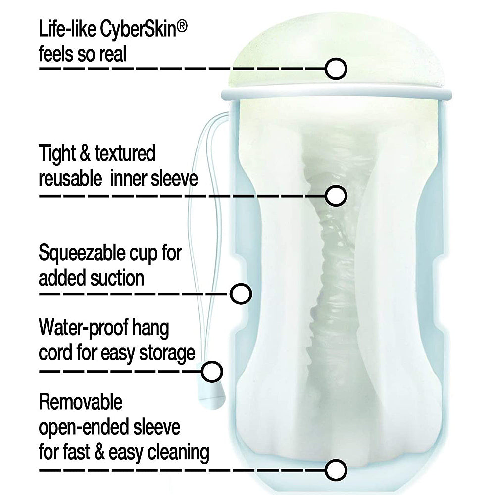 CyberSkin Vulcan Pussy Stroker w/Cooling Glide - Frost