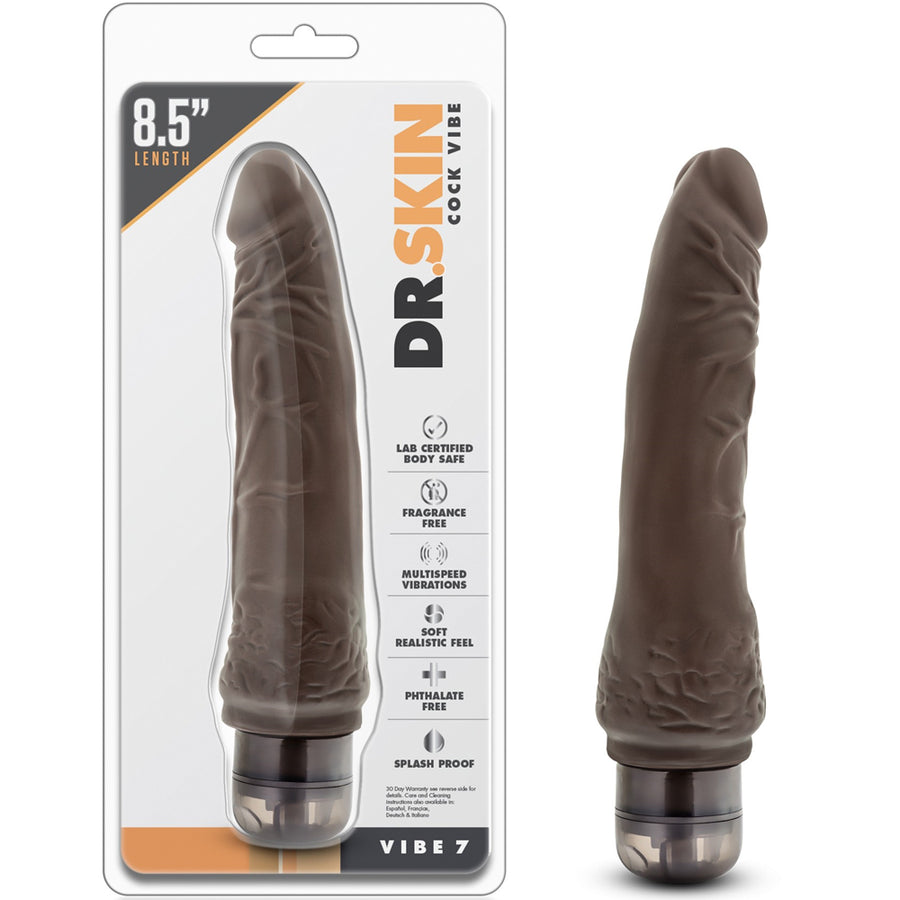 Blush Novelties - Dr. Skin Cock Vibe 7 - 8.5" Chocolate