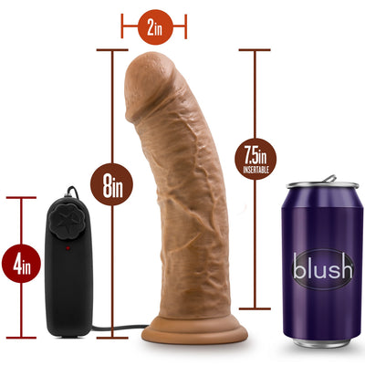 Blush Novelties - Dr. Skin Dr. Joe Vibrating Cock with Suction Cup - 8" Mocha