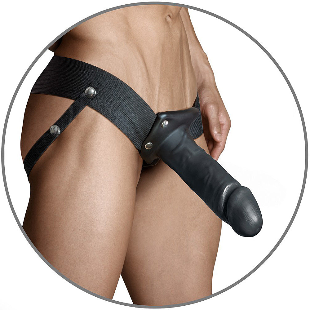 Blush Novelties - Dr. Skin Hollow Strap On - 7" Black