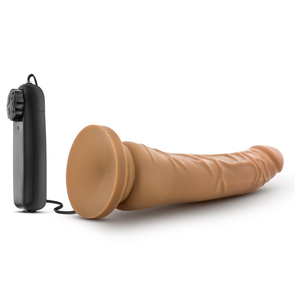 Dr. Skin Vibrating Realistic Cock With Suction Cup - 8.5" Mocha