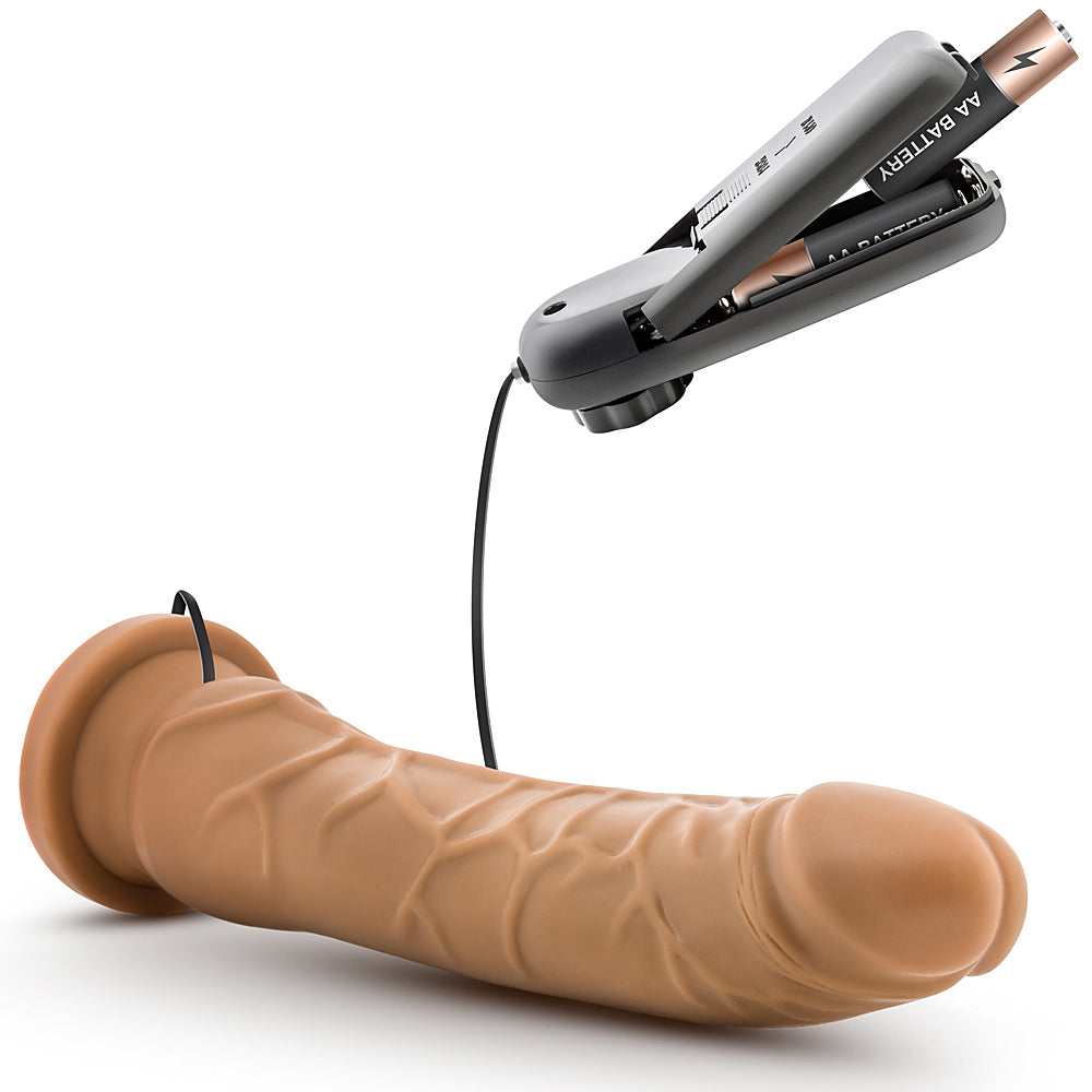 Dr. Skin Vibrating Realistic Cock With Suction Cup - 8.5" Mocha