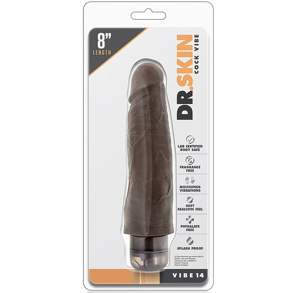 Blush Novelties - Dr. Skin Cock Vibe 14 - 8" Chocolate