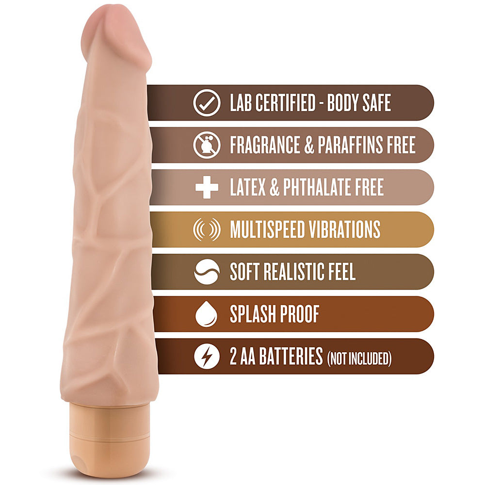 Blush Novelties - Dr. Skin Cock Vibe 1 Vibrating Cock - 9" Beige