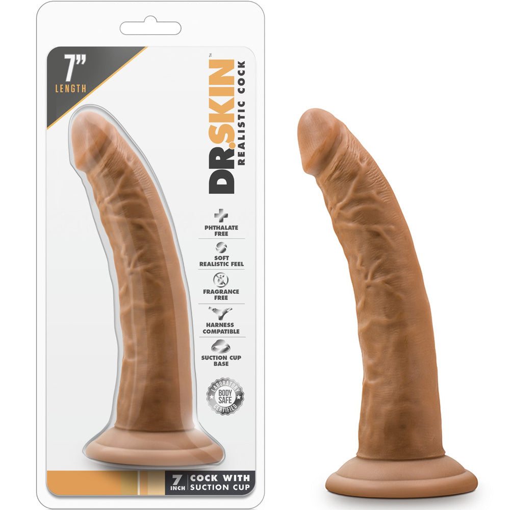 Blush Novelties - Dr. Skin Cock With Suction Cup - 7" Mocha