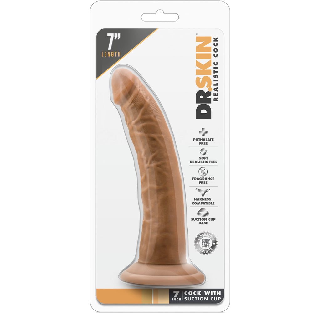 Blush Novelties - Dr. Skin Cock With Suction Cup - 7" Mocha