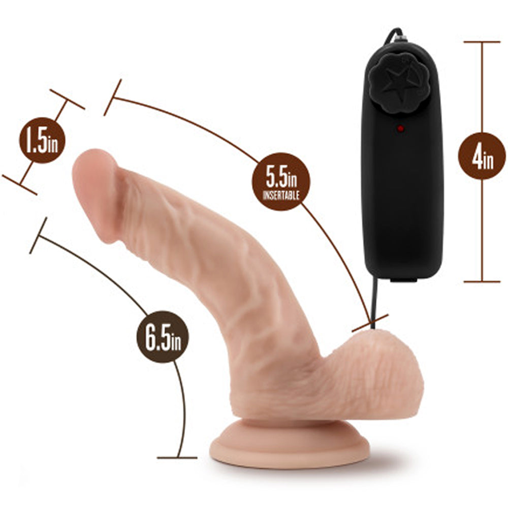 Blush Novelties - Dr. Skin Vibrating Cock w Suction Cup-6.5" Vanilla