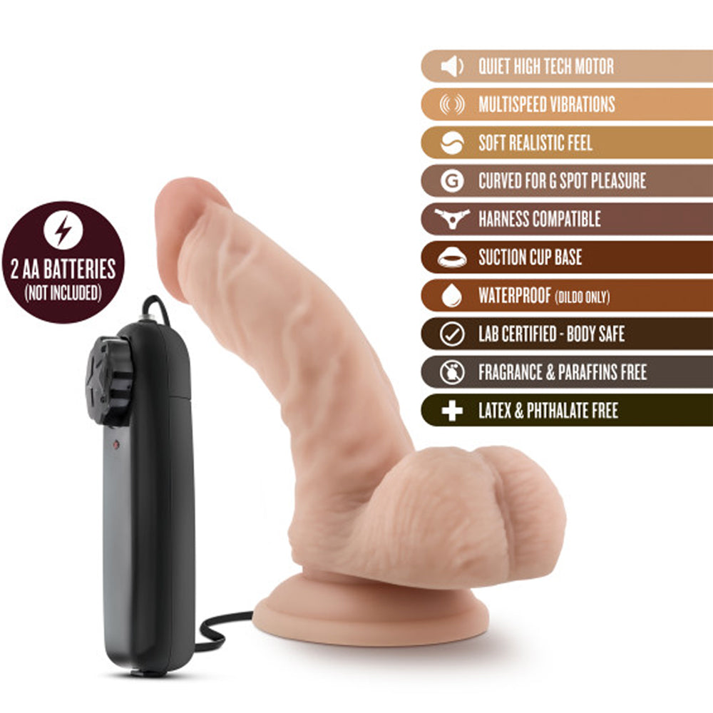 Blush Novelties - Dr. Skin Vibrating Cock w Suction Cup-6.5" Vanilla