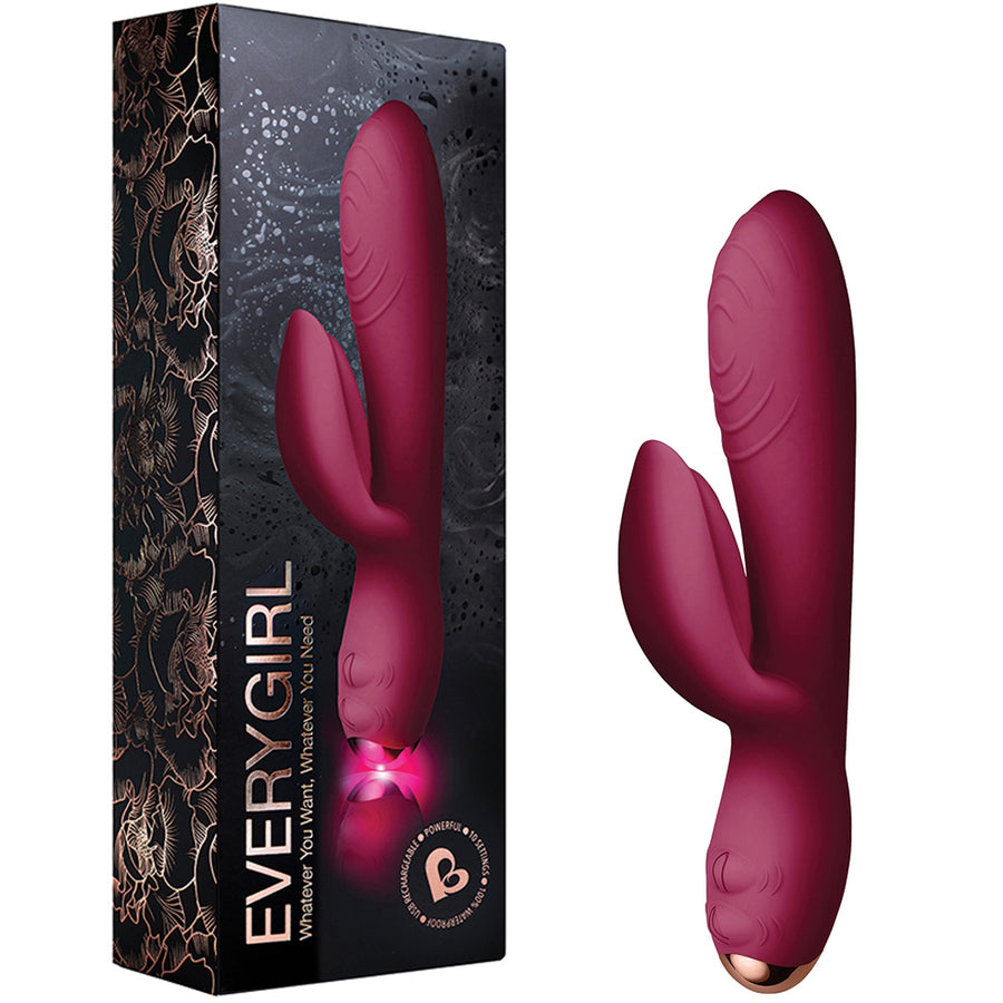 Rocks-Off EveryGirl 10 Speed Light Up Vibrator - Burgundy