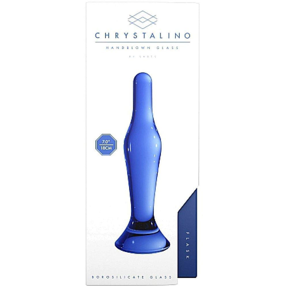 Chrystalino Flask Blue 7" - Godfather Adult Sex and Pleasure Toys