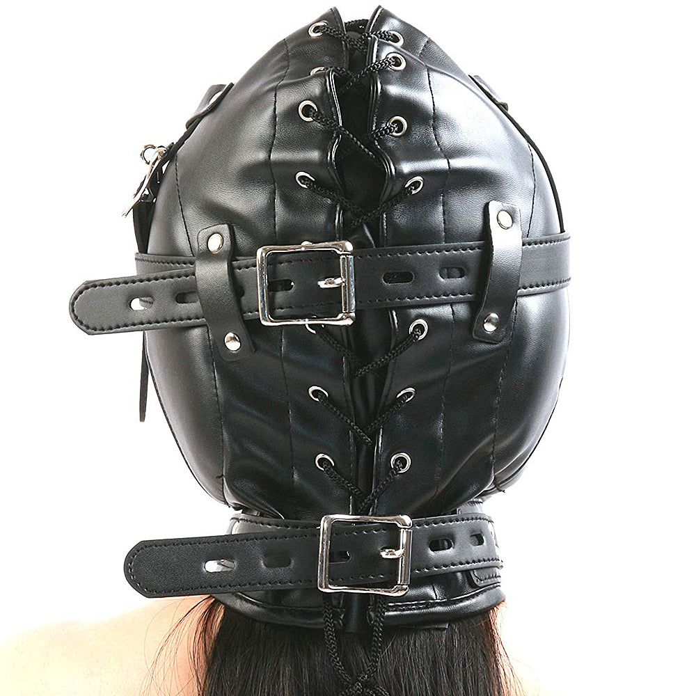 Full Head Restraint Hood Mask - Black